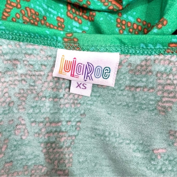 Lularoe Lime Green Geometric Print Nicole Dress - Picture 7 of 7